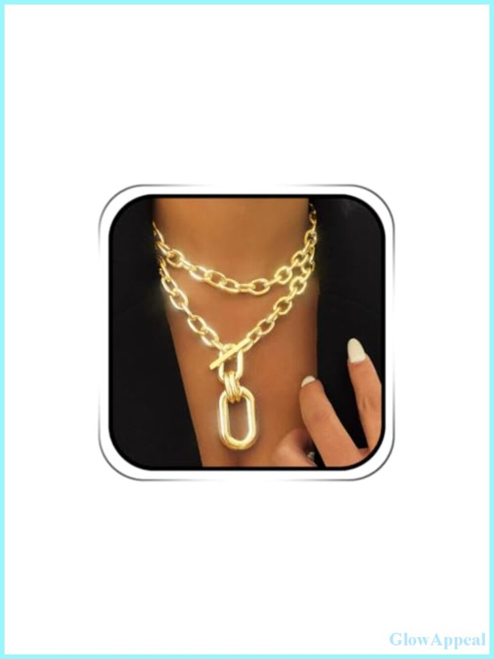Chunky Choker Necklace Layered Chain Punk Style Adjustable Women's Jewelry